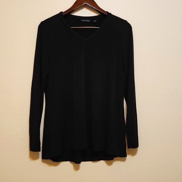 H by Halston Long sleeve black blouse medium - Picture 1 of 5